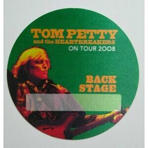 Tom Petty And The Heartbreakers Backstage Pass Original Rock Music 2008 Green